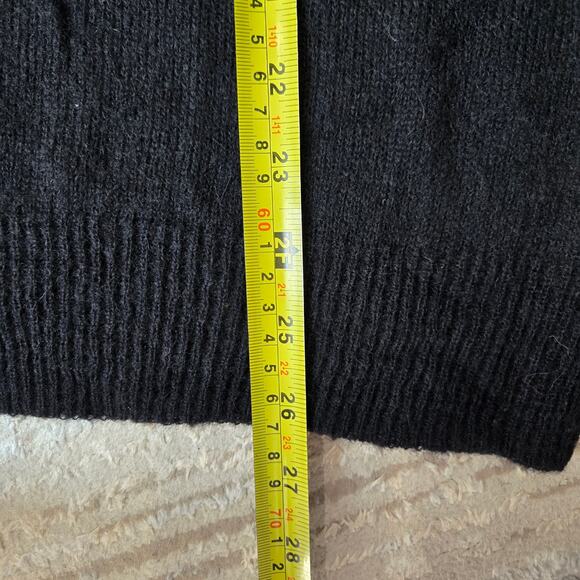 Tory Burch Alpaca Wool Long Sleeve Sweater Black Sheer Sequin Layer Y2K Medium - Picture 9 of 9